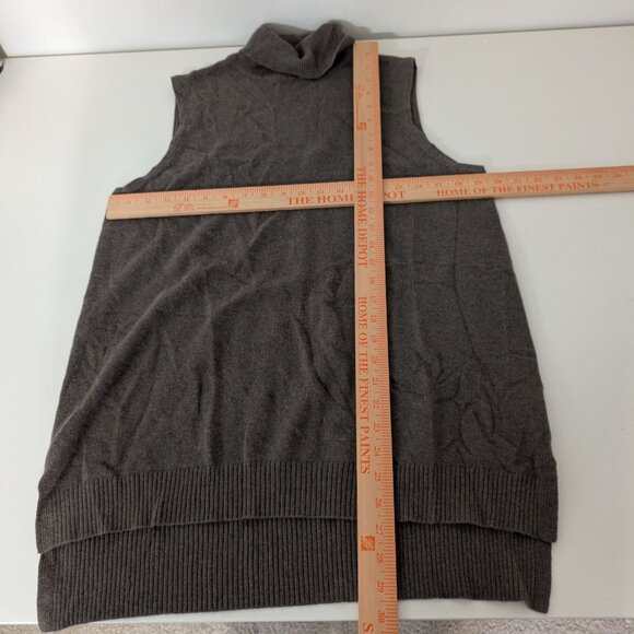 Charter Club 100% Cashmere Turtleneck Womens Size Large Brown Sleeveless Sweater - Picture 7 of 9